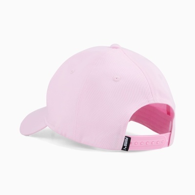 Boné rosa claro com etiqueta PUMA e ajuste traseiro de plástico.