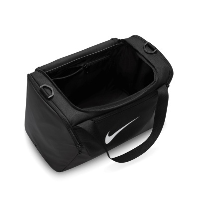 Saco desportivo preto com logo Nike branco aberto