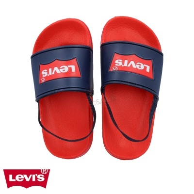 Sandálias Levi's vermelhas e azuis com logótipo