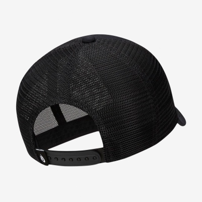 Boné preto trucker em malha com fecho ajustável