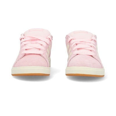 Par de sapatilhas rosa claro com sola branca e detalhes em branco