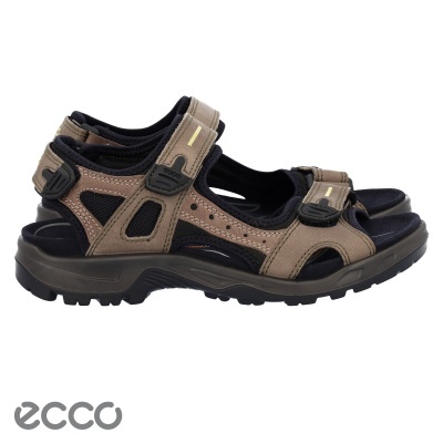 Sandálias desportivas ECCO castanhas e pretas com tiras ajustáveis e sola robusta