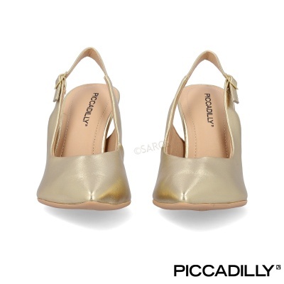 Sandálias douradas PICCADILLY com salto e fecho de fivela