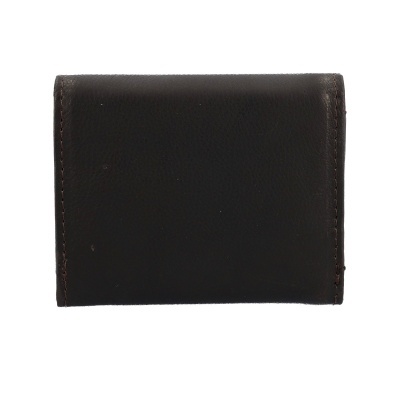 Carteira masculina de couro preto com costura visível