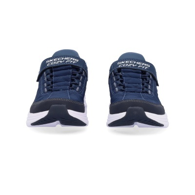 Ténis desportivos azuis escuros Skechers Cozy Fit com sola branca