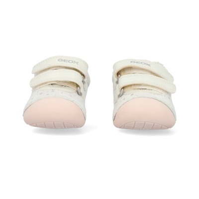 Sapatilhas infantis Geox com fecho de velcro e biqueira rosa clara