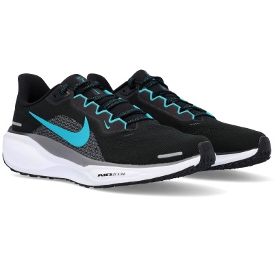 Sapatilhas desportivas Nike pretas com detalhes azul turquesa e sola branca