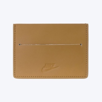Carteira castanha de pele sintética com logo NIKE embutido