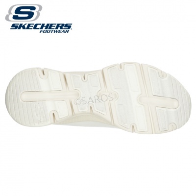Sola branca de sapato Skechers com padrão antiderrapante e palavra OSAROS