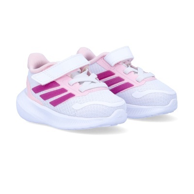 Sapatilhas desportivas infantis rosa e branco com velcro