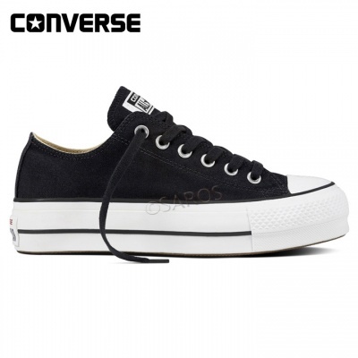 Ténis Converse plataforma tecido preto e sola branca