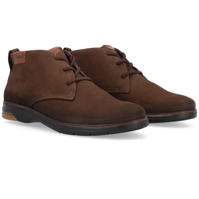 Botas masculinas castanhas de camurça com atacadores