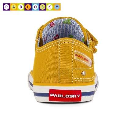 Ténis amarelo de criança da PABLOSKY visto de trás
