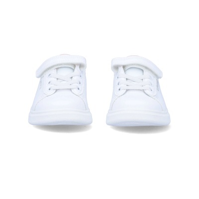 Sapatilhas infantis brancas com velcro e atacadores