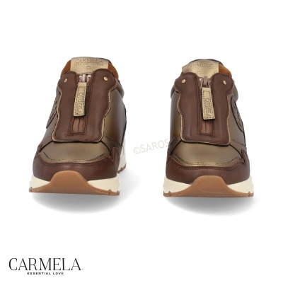 Sapatos esportivos Carmela castanhos com detalhes dourados e sola branca