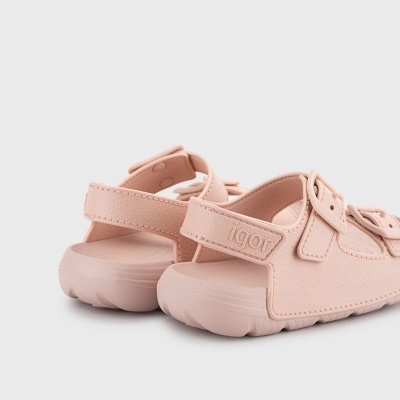 Sandálias infantis cor-de-rosa com fecho velcro igor
