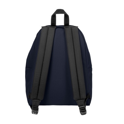 Mochila azul escura com alças pretas acolchoadas