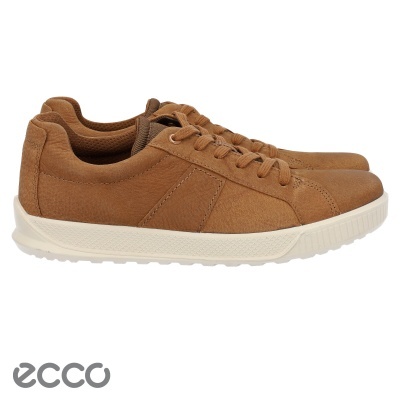 Ténis castanhos de camurça com sola branca e cadarços