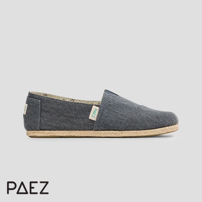 Sapatilha casual cinzenta PAEZ com sola de cortiça e etiqueta verde