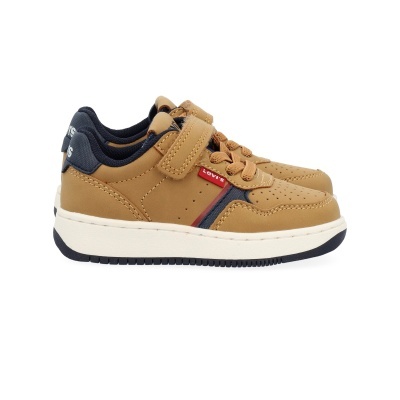 Ténis castanho claro e azul escuro Levis com fecho de velcro