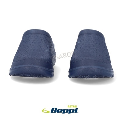 Sapatos azul escuro Beppi Retail com textura perfurada, vistos de frente