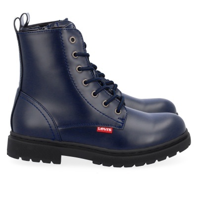 Botas Levis azul marinho com sola preta e etiqueta vermelha