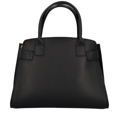 Mala de mão preta em couro com alças duplas