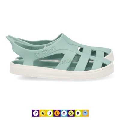 Sandálias verde água BIBI FURTADOS com sola branca e design aberto