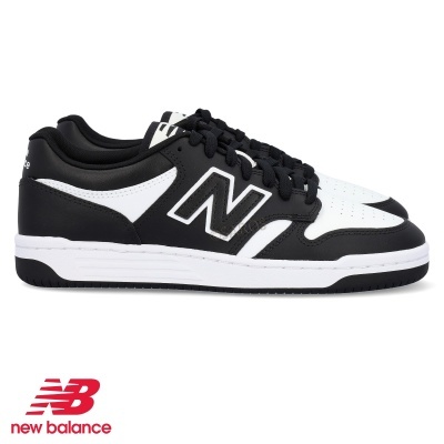 Sapatilhas NEW BALANCE brancas e pretas com logótipo N lateral