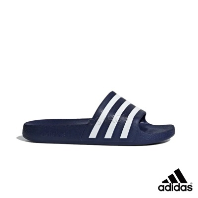 Chinelo de banho Adidas azul-escuro com riscas brancas