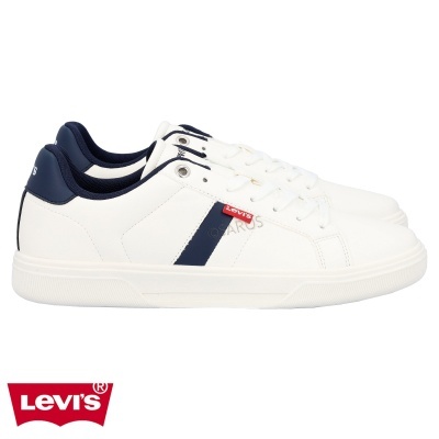 Ténis Levi's brancos com detalhes azuis escuros