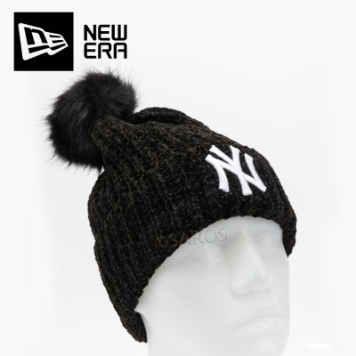 Gorro preto com pompom e logótipo branco dos New York Yankees