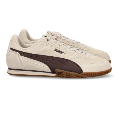 Sapatilhas Puma bege com detalhes castanhos