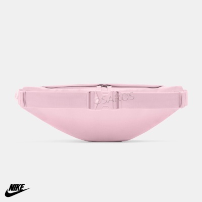 Saco tipo cinto cor rosa claro com fivela ajustável e fecho de correr