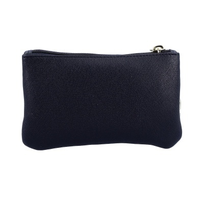 Estojo preto pequeno com fecho de correr