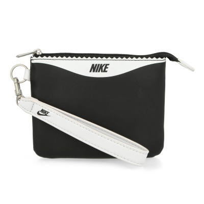 Bolsa pequena Nike preta e branca com fecho e alça