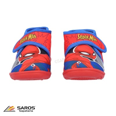 Sapatilhas infantis Spider-Man vermelhas e azuis com fecho de velcro