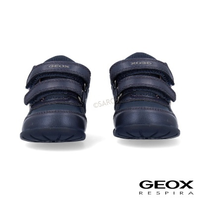 Sapatilhas de criança azuis escuras com fecho de velcro e logotipo GEOX
