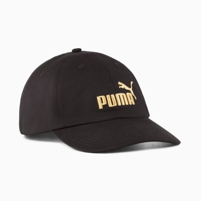 Boné preto com logotipo PUMA bordado amarelo