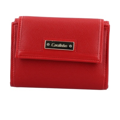 Carteira vermelha com placa metálica dourada Cavalinho