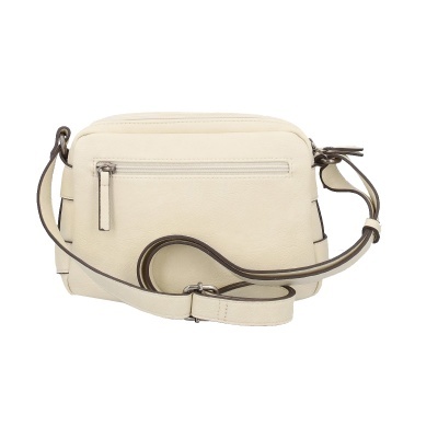 Mala tiracolo bege com fecho de correr e alça ajustável