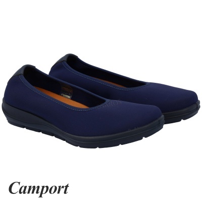 Par de sapatilhas femininas Camporfem azul escuro com sola preta