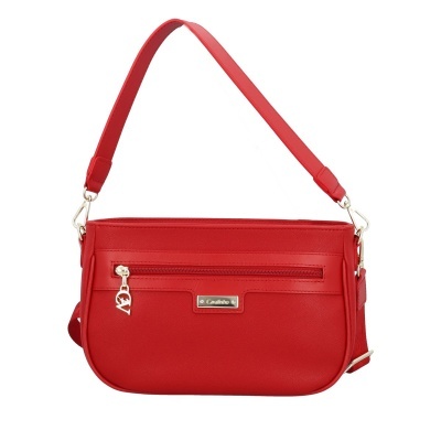 Bolsa vermelha com fecho e pendente metálico Cavalinho