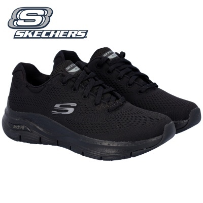 Sapatilhas desportivas Skechers pretas com logo S