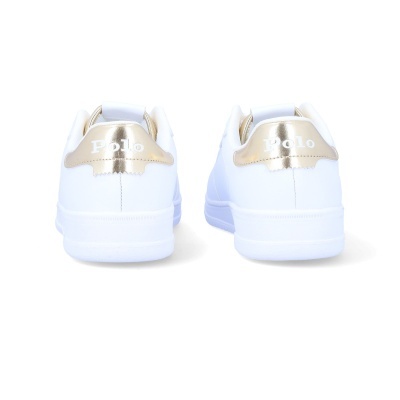 Sapatilhas brancas Polo com detalhe dourado