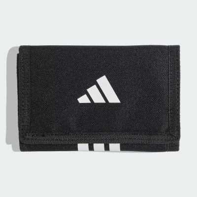 Carteira preta de tecido com logótipo branco Adidas