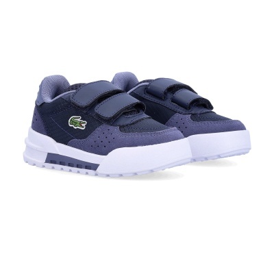 Sapatilhas desportivas azuis com velcro e logotipo de crocodilo