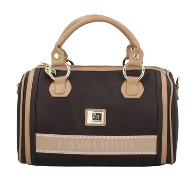 Mala de mão Cavalinho castanho e bege com logótipo