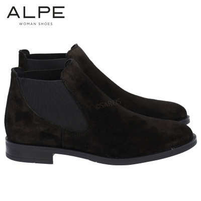Botas pretas de camurça ALPE WOMAN SHOES com elásticos laterais