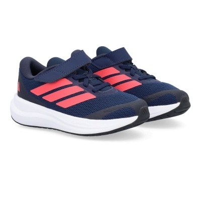 Sapatilhas desportivas Adidas azul escuro com riscas cor de rosa e sola branca